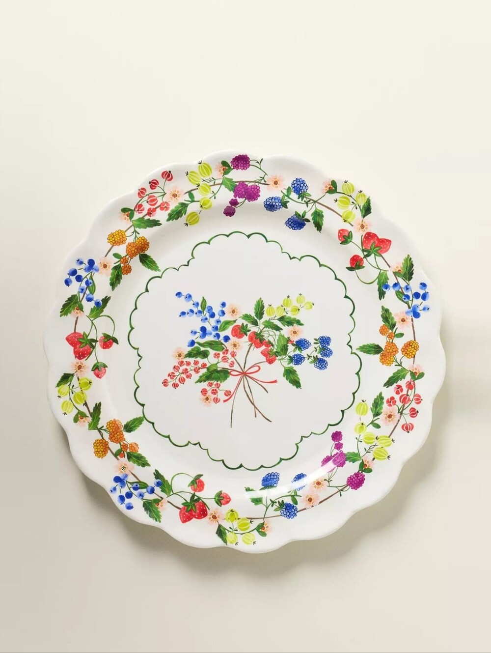 Anthropologie Annette Floral Melamine Dinner Plates Set Of 2